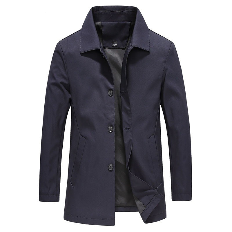 Męska długa kurtka zapinana na guziki-Jackets for men-Olave
