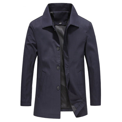 Męska długa kurtka zapinana na guziki-Jackets for men-Olave