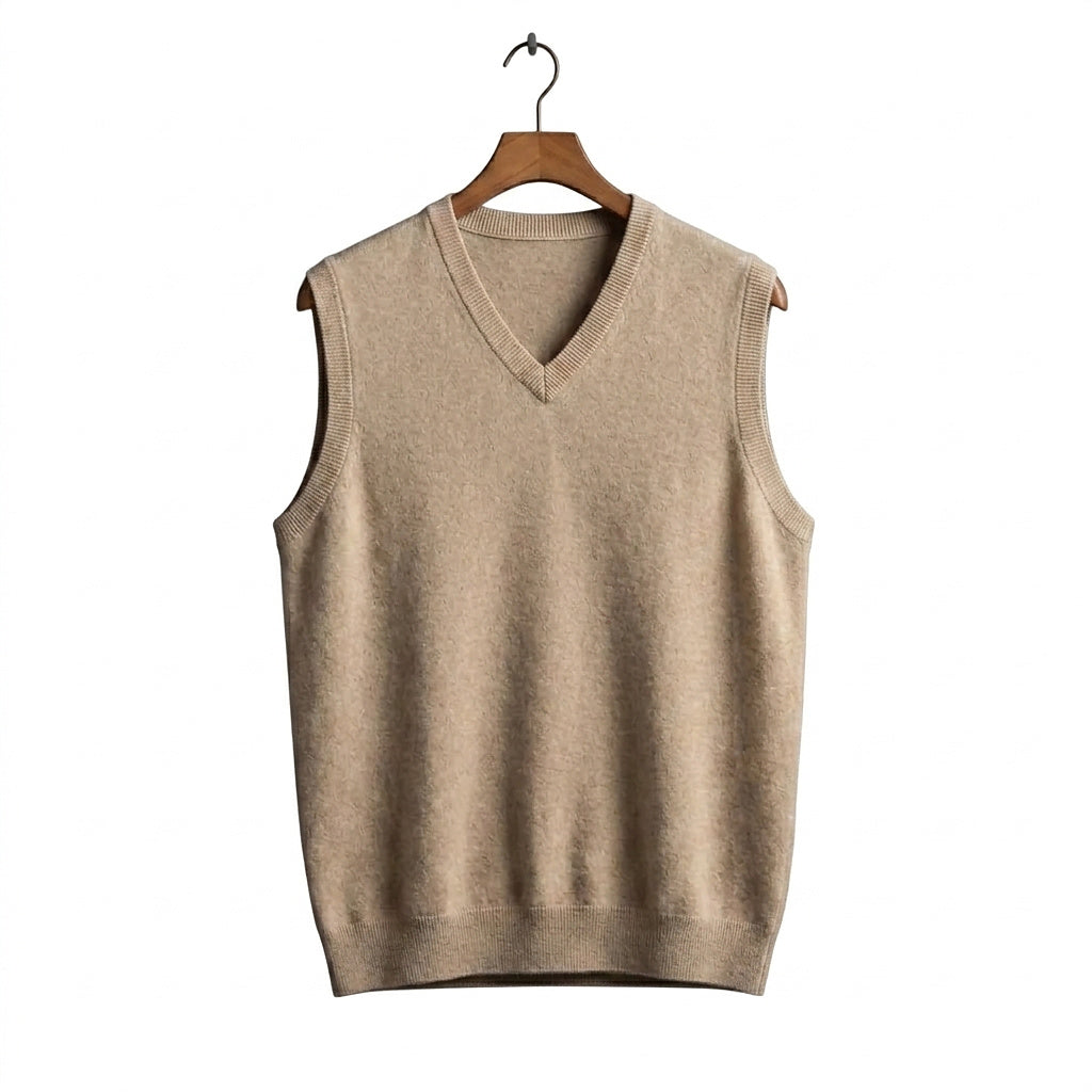 Męska kamizelka dzianinowa z dekoltem w serek-Vests for men-Olave