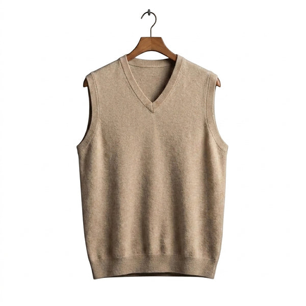 Męska kamizelka dzianinowa z dekoltem w serek-Vests for men-Olave