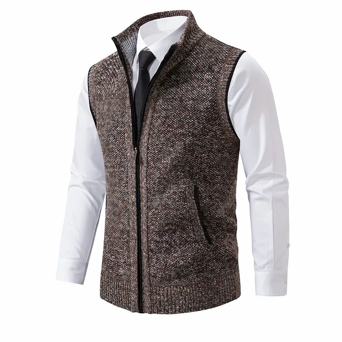 Męska kamizelka dzianinowa zapinana na zamek-Vest for men-Olave