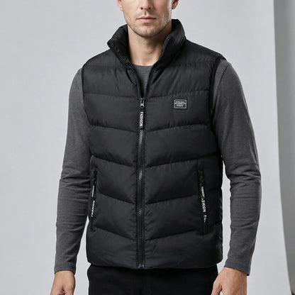 Męska kamizelka pikowana ze stójką i zamkiem błyskawicznym-Vests for men-Olave