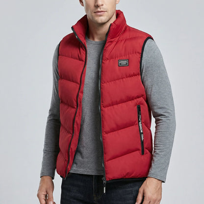 Męska kamizelka pikowana ze stójką i zamkiem błyskawicznym-Vests for men-Olave