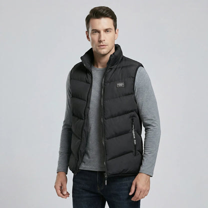 Męska kamizelka pikowana ze stójką i zamkiem błyskawicznym-Vests for men-Olave