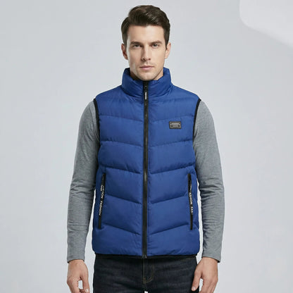 Męska kamizelka pikowana ze stójką i zamkiem błyskawicznym-Vests for men-Olave