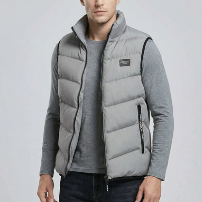 Męska kamizelka pikowana ze stójką i zamkiem błyskawicznym-Vests for men-Olave