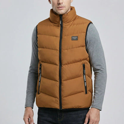 Męska kamizelka pikowana ze stójką i zamkiem błyskawicznym-Vests for men-Olave