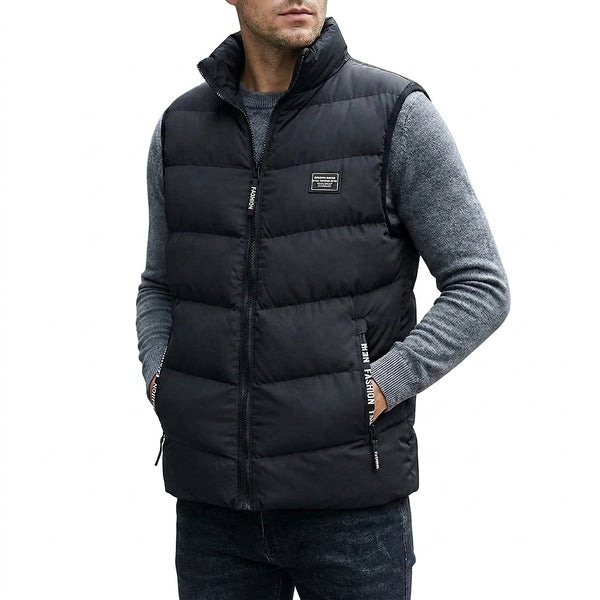 Męska kamizelka pikowana ze stójką i zamkiem błyskawicznym-Vests for men-Olave
