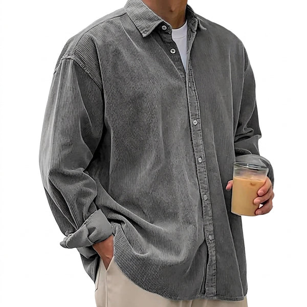 Męska koszula sztruksowa typu oversized-Shirts for men-Olave