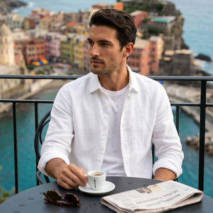 Męska koszula z długim rękawem-Shirts for men-Olave