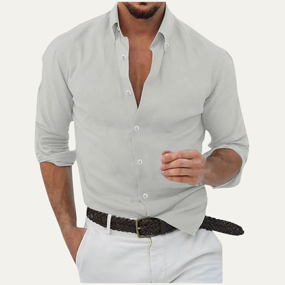 Męska koszula z długim rękawem-Shirts for men-Olave