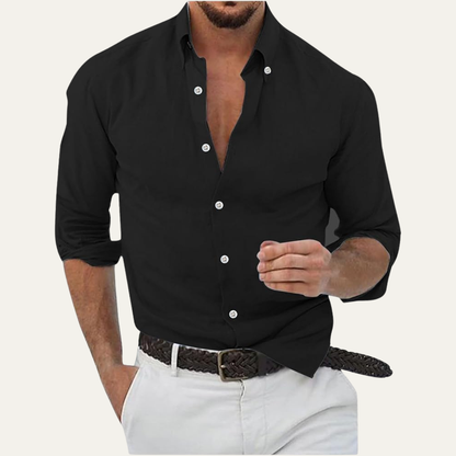 Męska koszula z długim rękawem-Shirts for men-Olave