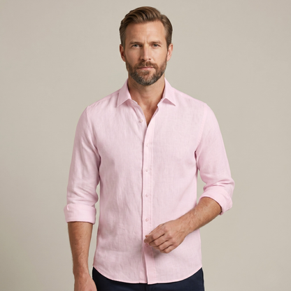 Męska koszula z długim rękawem-Shirts for men-Olave