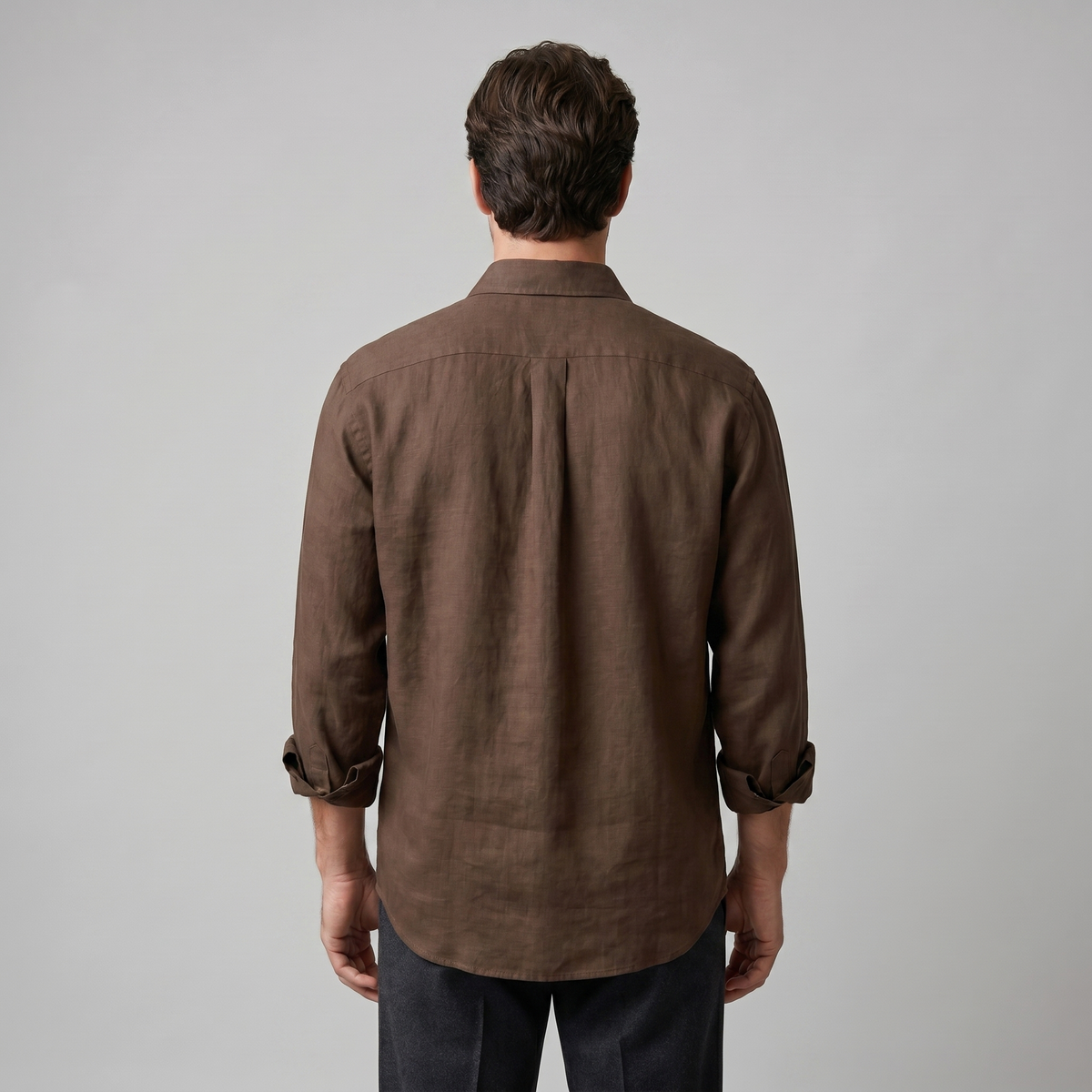 Męska koszula z długim rękawem zapinana na guziki-Shirts for men-Olave