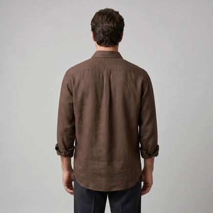 Męska koszula z długim rękawem zapinana na guziki-Shirts for men-Olave