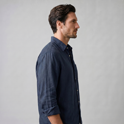 Męska koszula z długim rękawem zapinana na guziki-Shirts for men-Olave