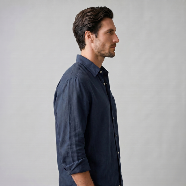 Męska koszula z długim rękawem zapinana na guziki-Shirts for men-Olave