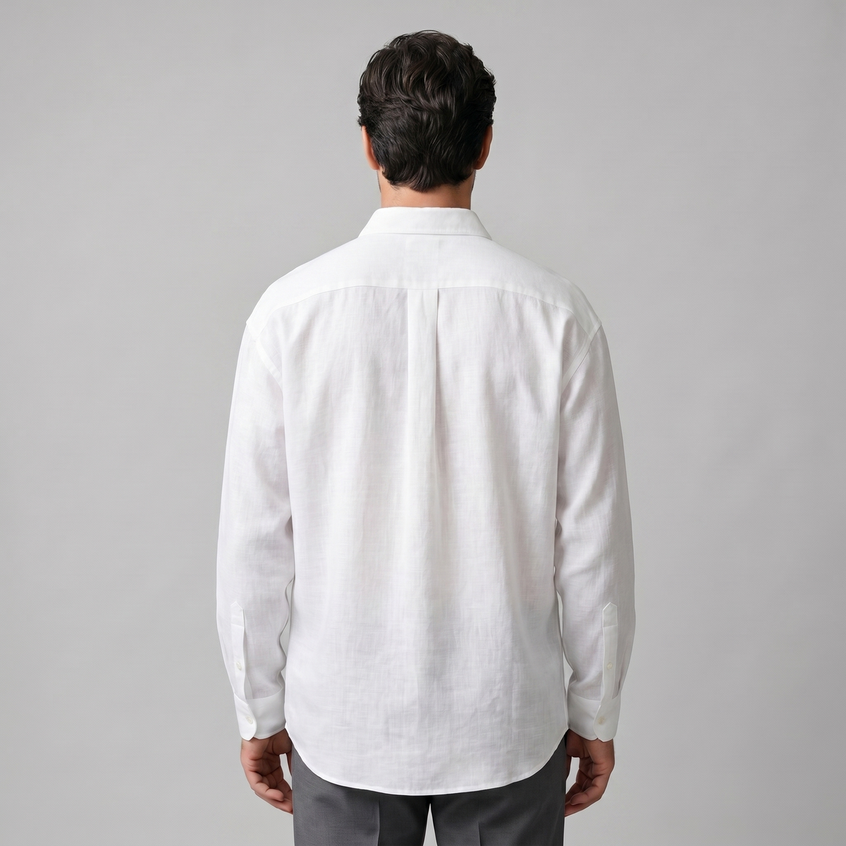 Męska koszula z długim rękawem zapinana na guziki-Shirts for men-Olave