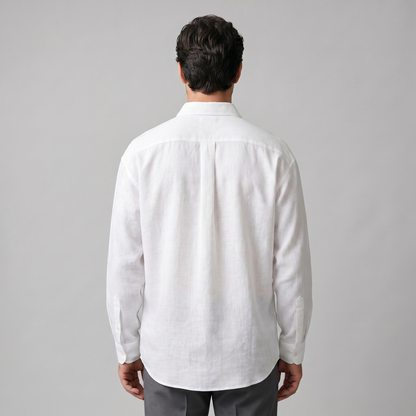 Męska koszula z długim rękawem zapinana na guziki-Shirts for men-Olave