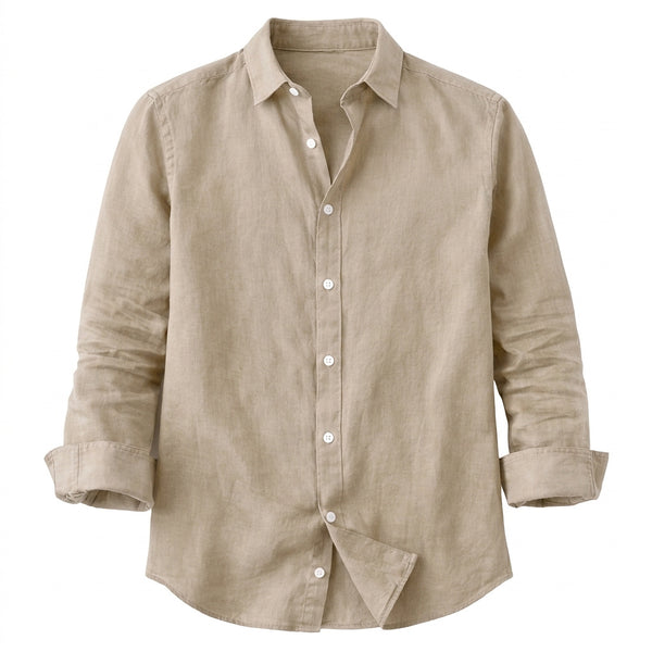 Męska koszula z długim rękawem zapinana na guziki-Shirts for men-Olave