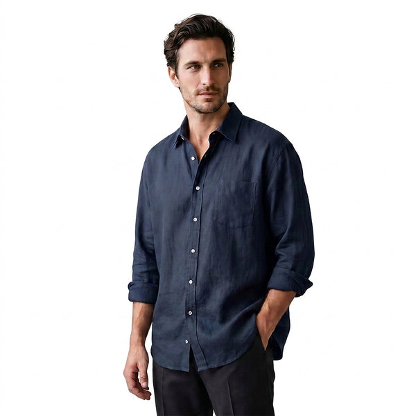 Męska koszula z długim rękawem zapinana na guziki-Shirts for men-Olave