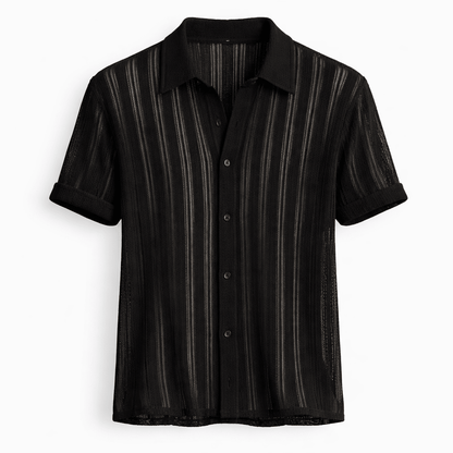 Męska koszula z krótkim rękawem zapinana na guziki-Shirts for men-Olave