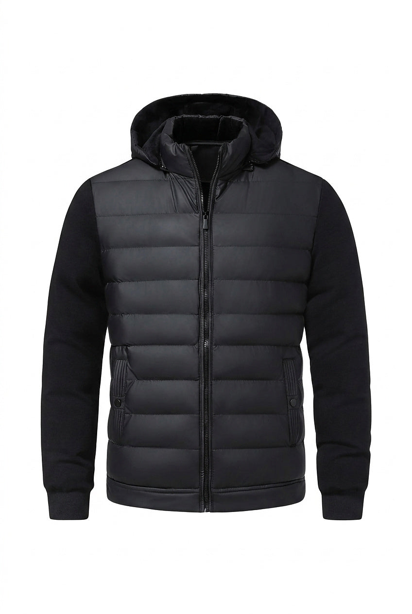Męska kurtka hybrydowa typu puffer z kapturem-Jackets for men-Olave