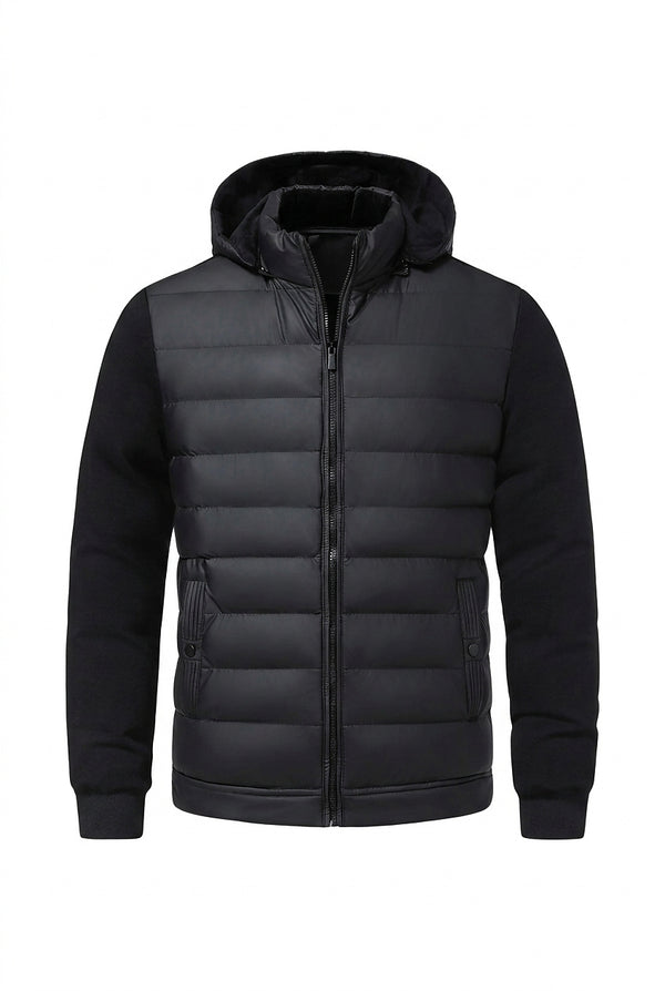 Męska kurtka hybrydowa typu puffer z kapturem-Jackets for men-Olave