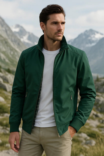 Męska kurtka przejściowa ze stójką i zamkiem błyskawicznym-Jackets for men-Olave