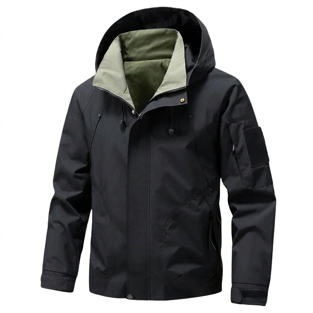 Męska kurtka użytkowa z kapturem i kontrastową podszewką-Jackets for men-Olave