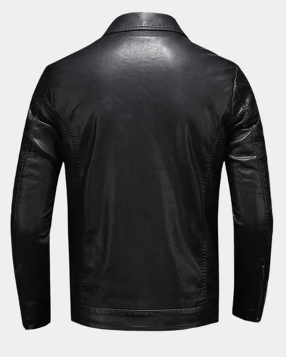 Męska kurtka z imitacji materiału z kieszeniami z klapkami-Jackets for men-Olave