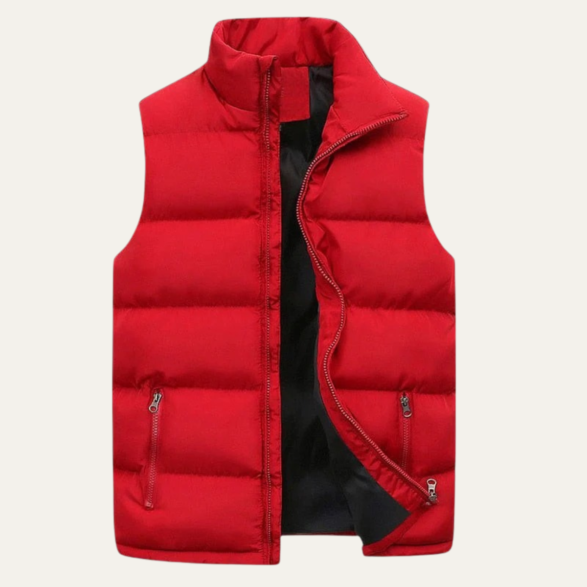 Męska pikowana kamizelka z kołnierzem typu stójka-Vests for men-Olave