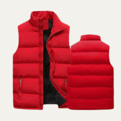Męska pikowana kamizelka z kołnierzem typu stójka-Vests for men-Olave