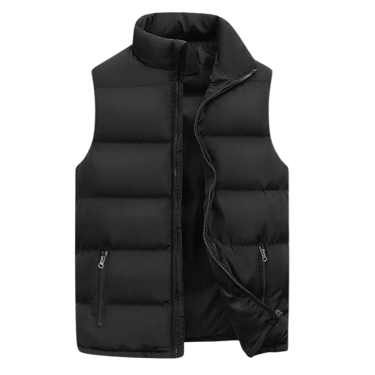 Męska pikowana kamizelka z kołnierzem typu stójka-Vests for men-Olave