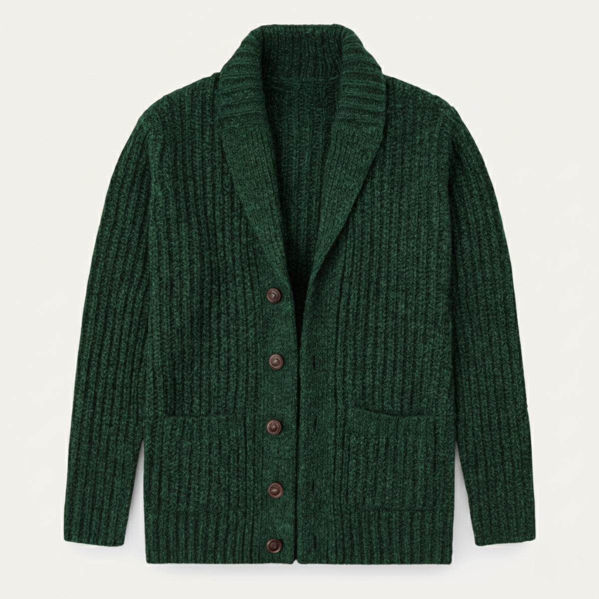 Męski kardigan o grubym splocie z szalowym kołnierzem-Cardigan for men-Olave