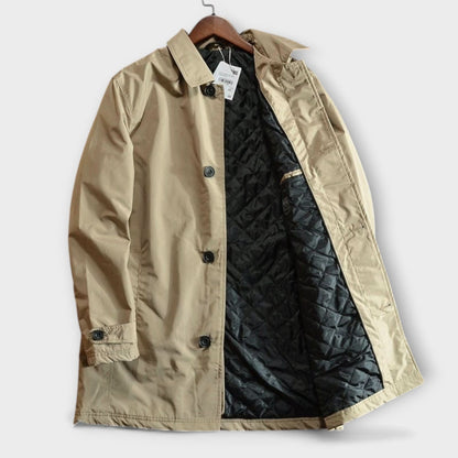 Męski płaszcz średniej długości zapinany na guziki-Coats for men-Olave