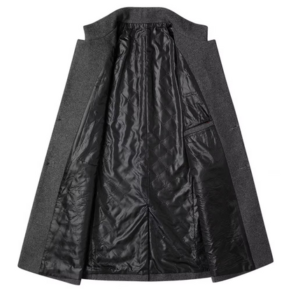 Męski płaszcz typu overcoat ze stójką i dopasowanym krojem-Coats for men-Olave