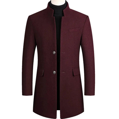 Męski płaszcz typu overcoat ze stójką i dopasowanym krojem-Coats for men-Olave