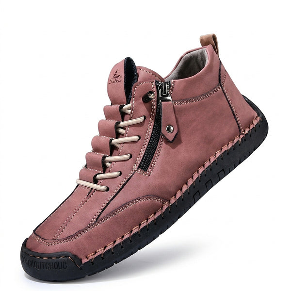 Męskie botki za kostkę z bocznym zamkiem i sznurowaniem-Footwear for men-Olave