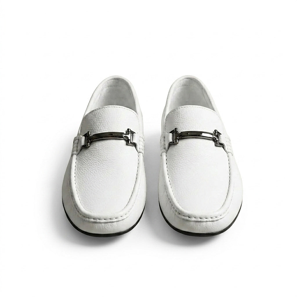 Męskie mokasyny z metalową ozdobą-Footwear for men-Olave