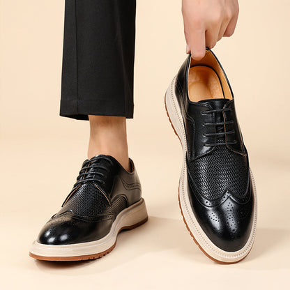Męskie półbuty typu brogsy z ażurowym zdobieniem-Footwear for men-Olave