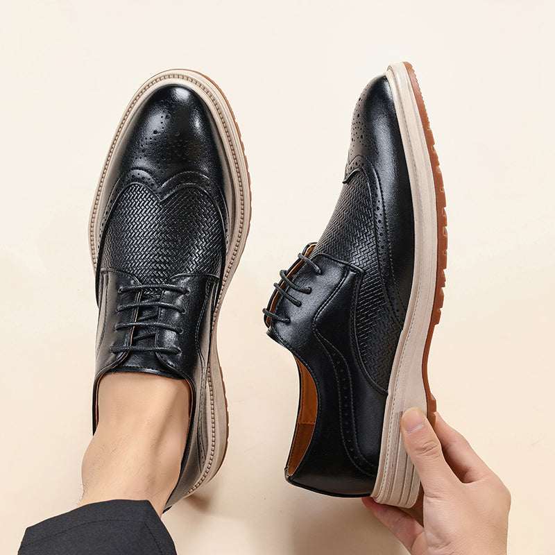 Męskie półbuty typu brogsy z ażurowym zdobieniem-Footwear for men-Olave