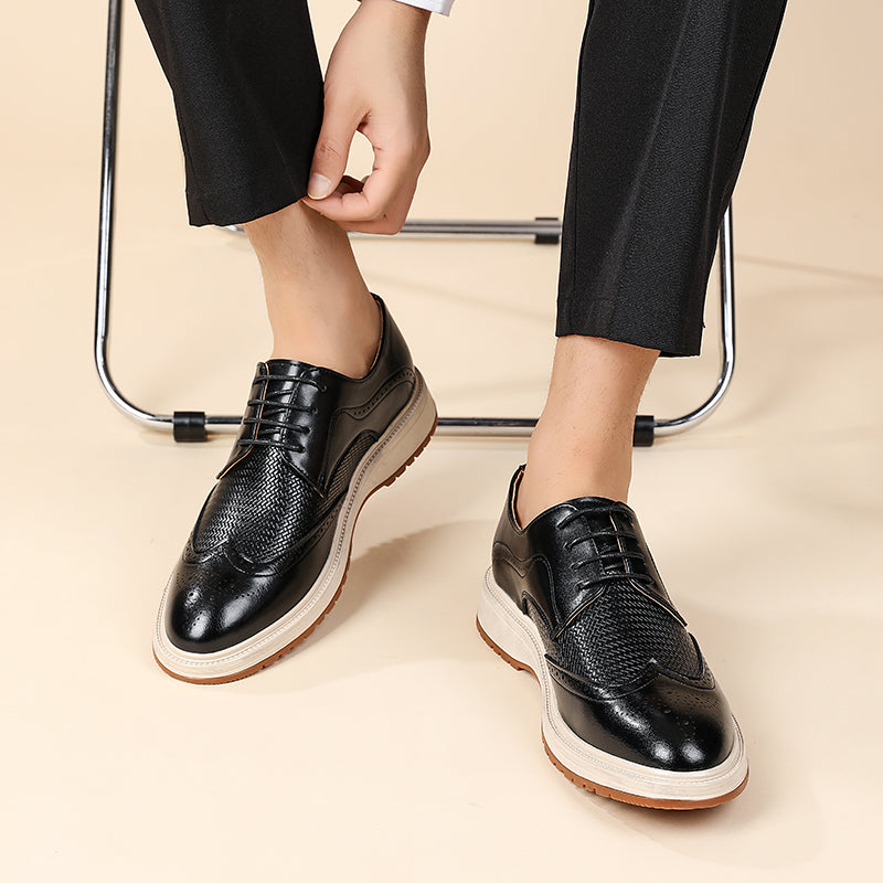 Męskie półbuty typu brogsy z ażurowym zdobieniem-Footwear for men-Olave