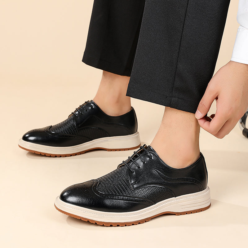 Męskie półbuty typu brogsy z ażurowym zdobieniem-Footwear for men-Olave