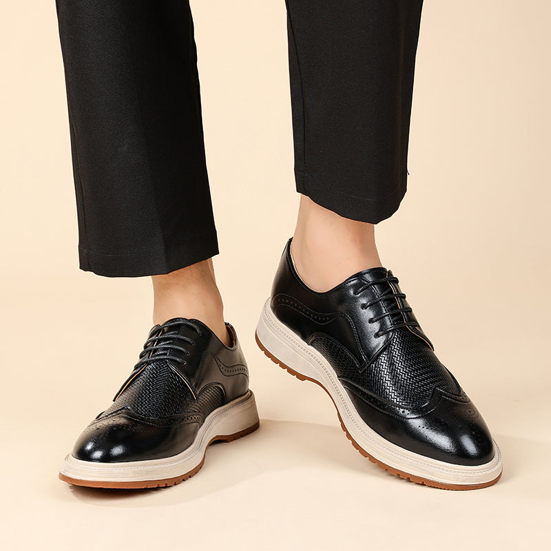 Męskie półbuty typu brogsy z ażurowym zdobieniem-Footwear for men-Olave