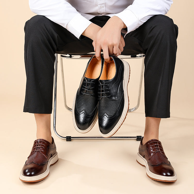 Męskie półbuty typu brogsy z ażurowym zdobieniem-Footwear for men-Olave