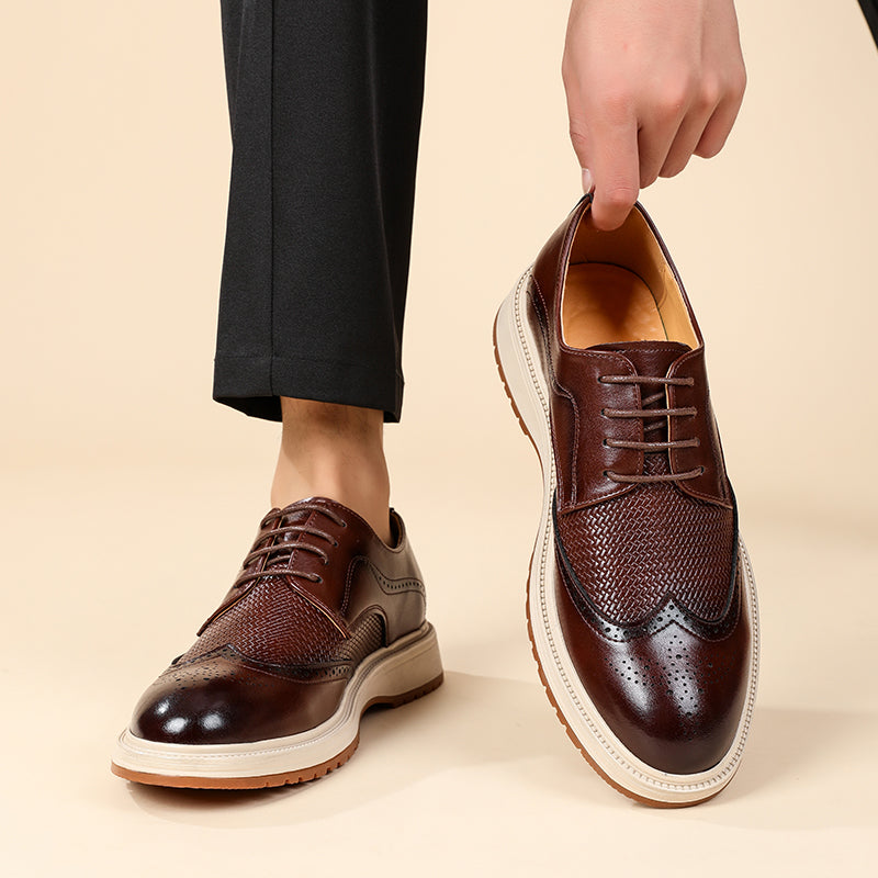 Męskie półbuty typu brogsy z ażurowym zdobieniem-Footwear for men-Olave