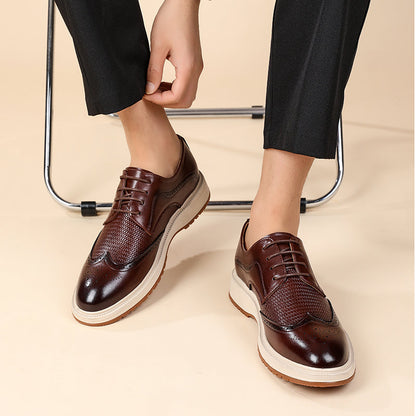 Męskie półbuty typu brogsy z ażurowym zdobieniem-Footwear for men-Olave
