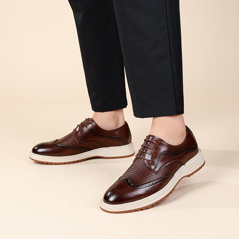 Męskie półbuty typu brogsy z ażurowym zdobieniem-Footwear for men-Olave