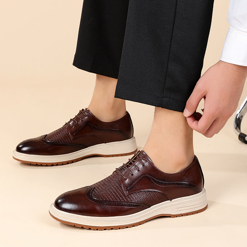 Męskie półbuty typu brogsy z ażurowym zdobieniem-Footwear for men-Olave
